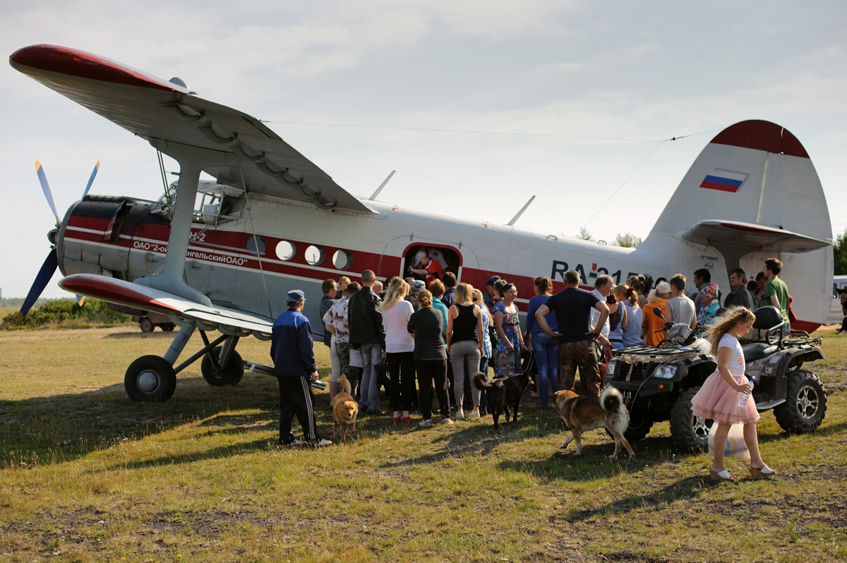 Посадка на рейс в селе Койда.